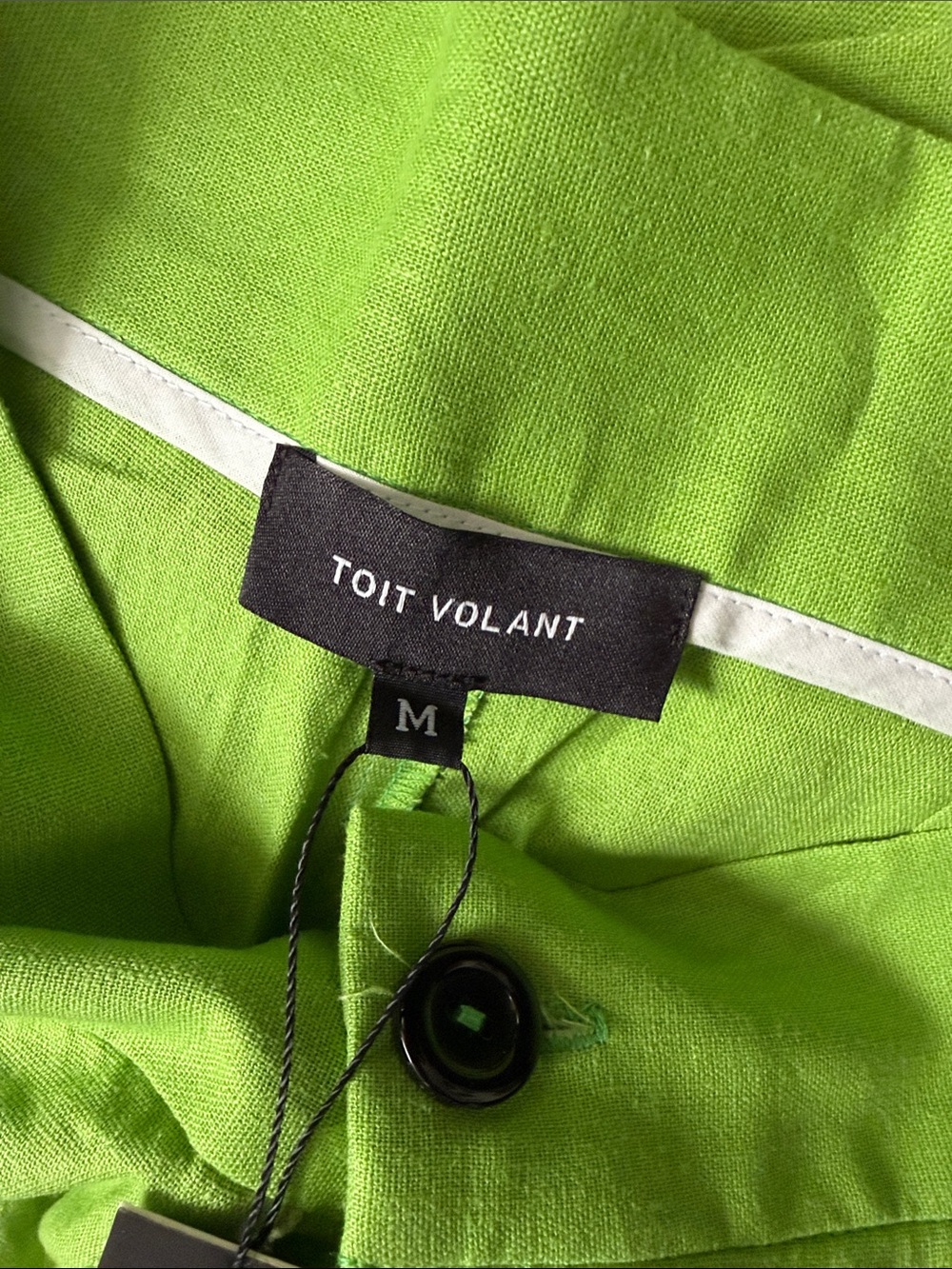 Toit Volant NWT  Wide-Leg High-Waist Pants in Lime Green - Picture 4 of 8